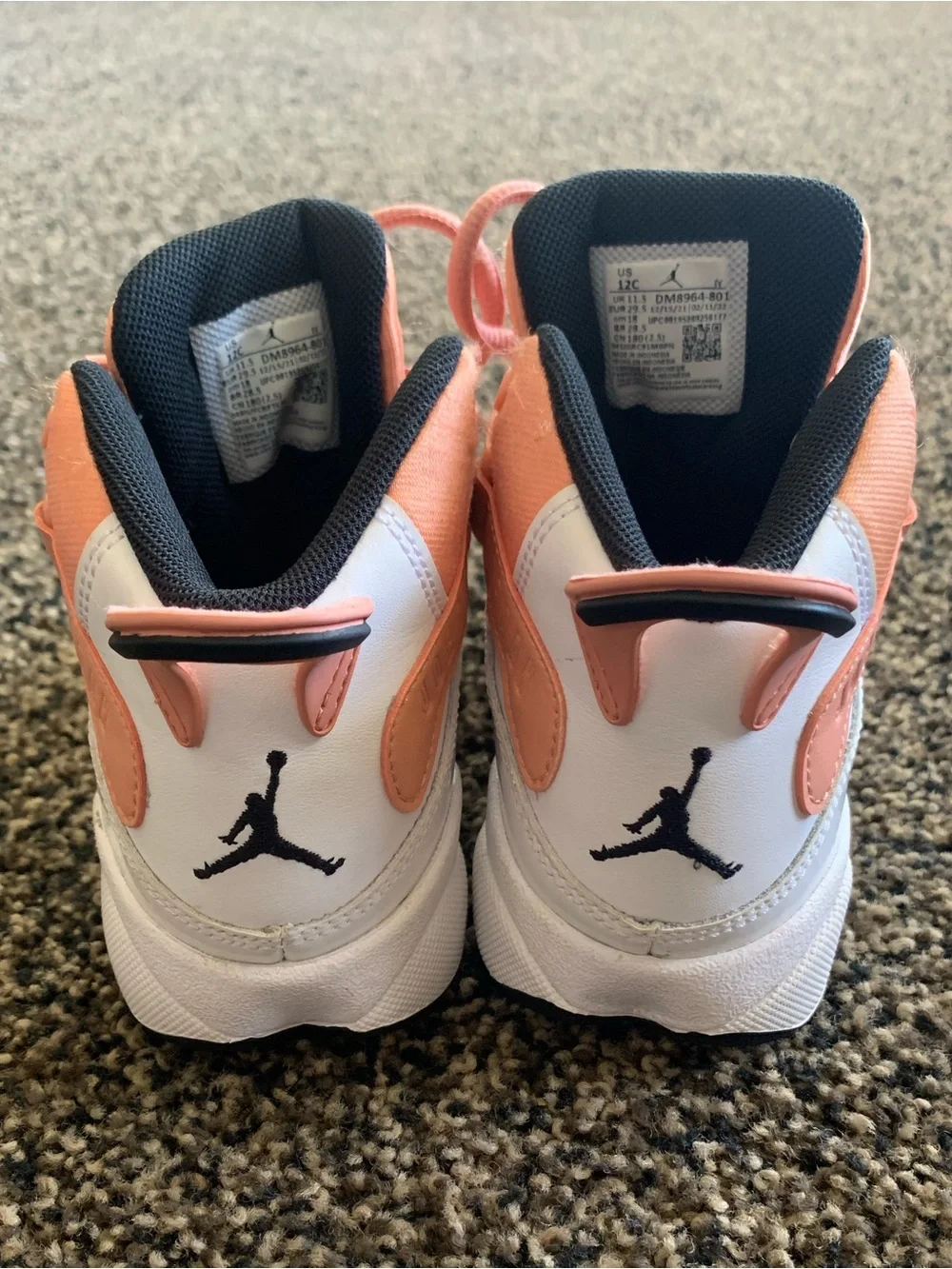 Kids Mid-Top Jordan Sneakers in Pink and White size 12C